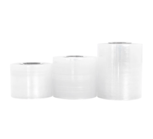 mini stretch wrap, mini plastic wrap, mini pallet wrap, mini stretch film rolls, mini stretch wrap rolls