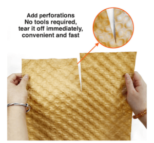 By adding the easy-tear knife (perforations) technology, the wrapping bubble paper can be easily torn off during use without the need for cutting tools